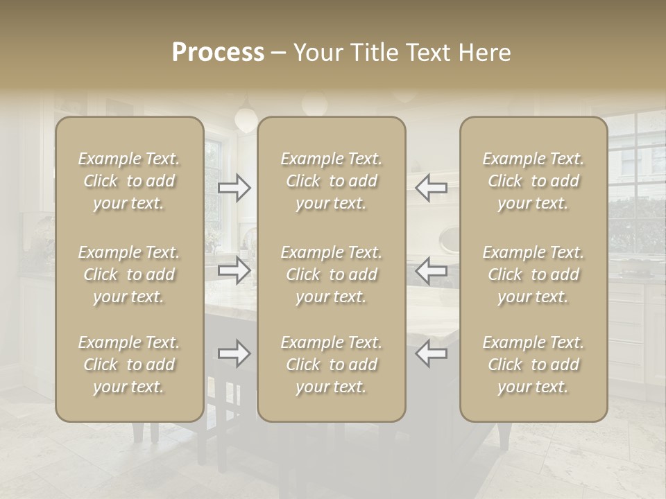 A Large Kitchen With A Center Island In The Middle Of It PowerPoint Template