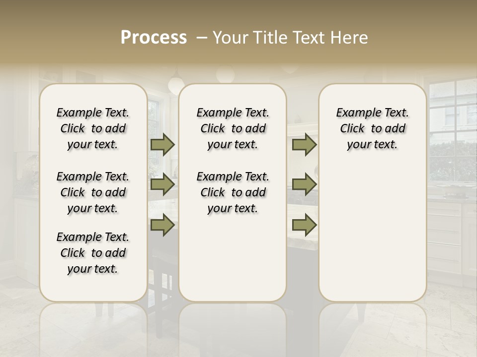 A Large Kitchen With A Center Island In The Middle Of It PowerPoint Template