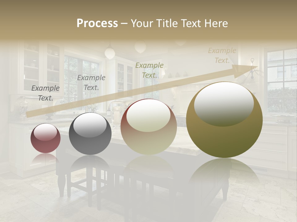 A Large Kitchen With A Center Island In The Middle Of It PowerPoint Template