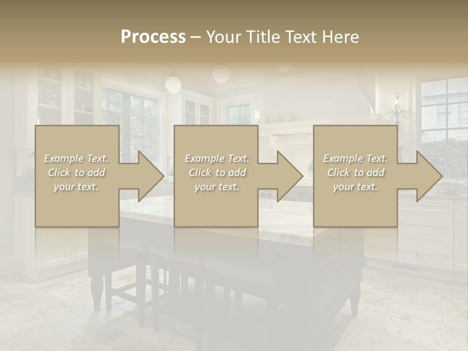 A Large Kitchen With A Center Island In The Middle Of It PowerPoint Template