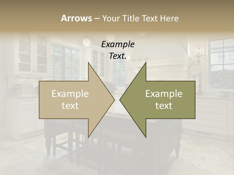 A Large Kitchen With A Center Island In The Middle Of It PowerPoint Template