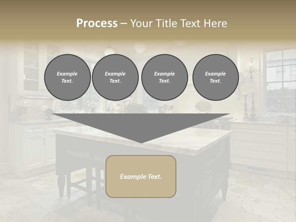A Large Kitchen With A Center Island In The Middle Of It PowerPoint Template
