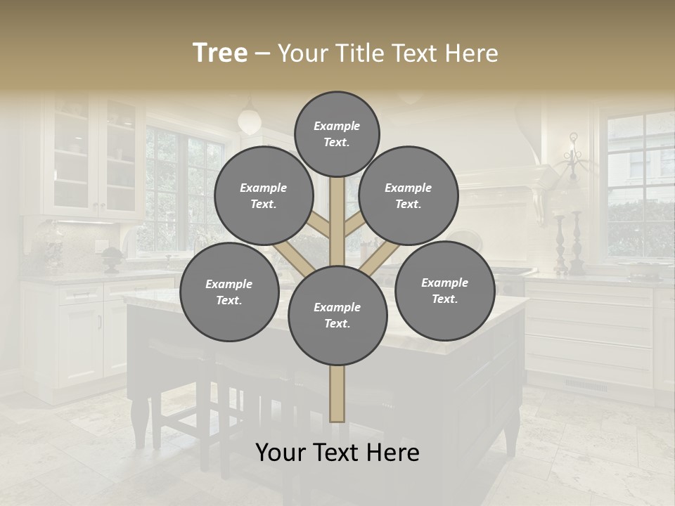 A Large Kitchen With A Center Island In The Middle Of It PowerPoint Template