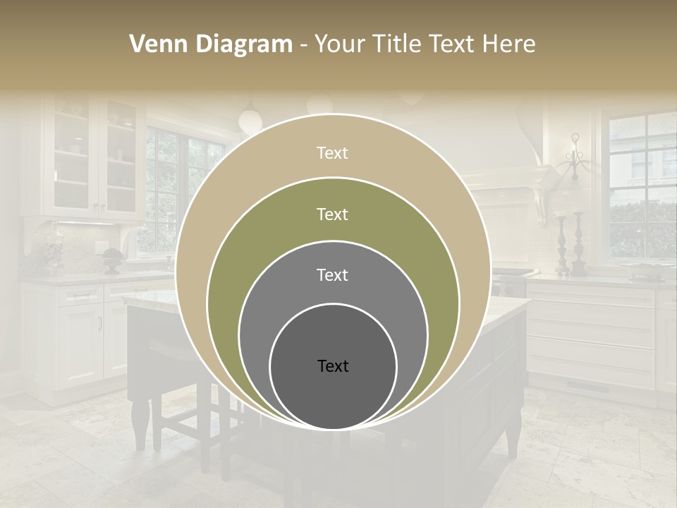 A Large Kitchen With A Center Island In The Middle Of It PowerPoint Template