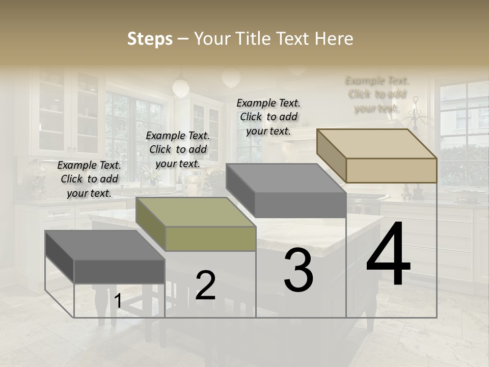 A Large Kitchen With A Center Island In The Middle Of It PowerPoint Template