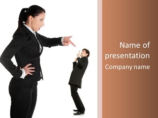 Business Anger Girl PowerPoint Template