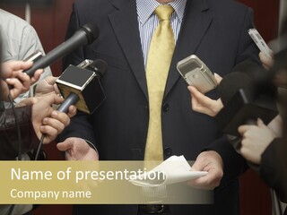 Businessman Hand Speech PowerPoint Template