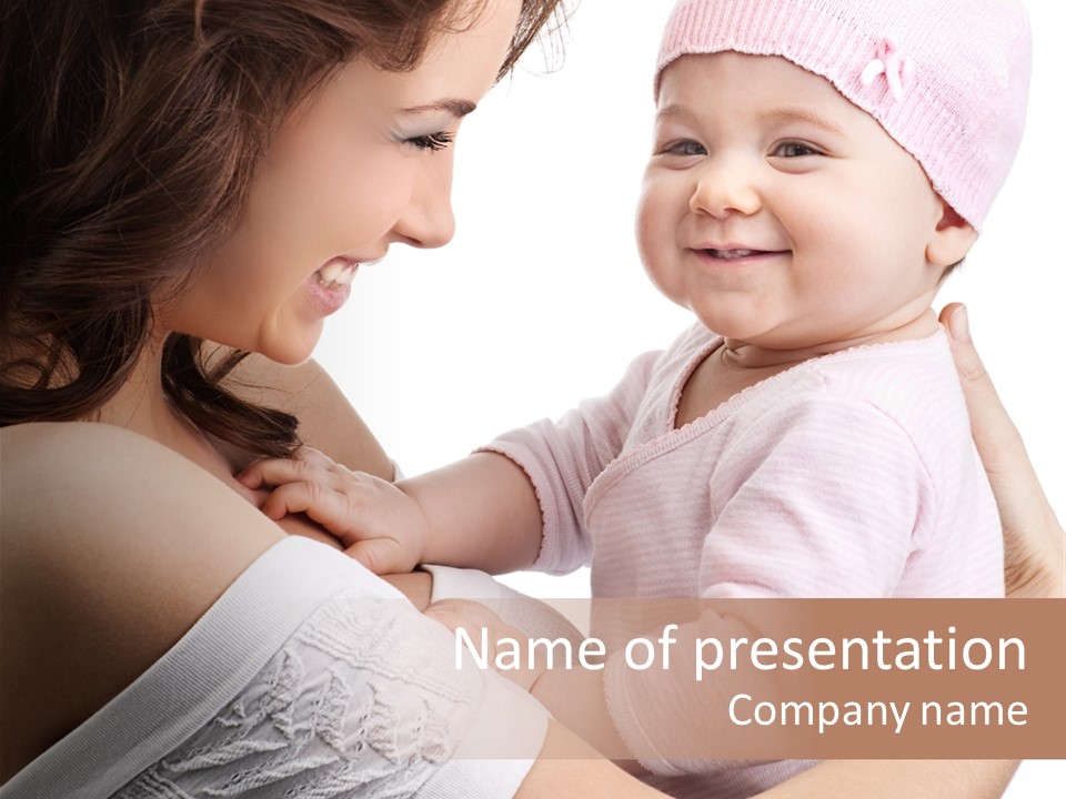 Parenting Smiling Holding PowerPoint Template