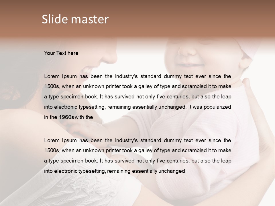 Parenting Smiling Holding PowerPoint Template