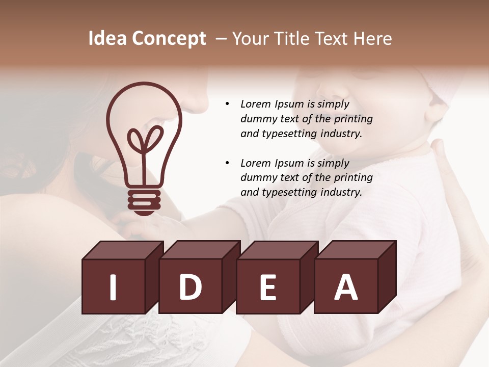 Parenting Smiling Holding PowerPoint Template