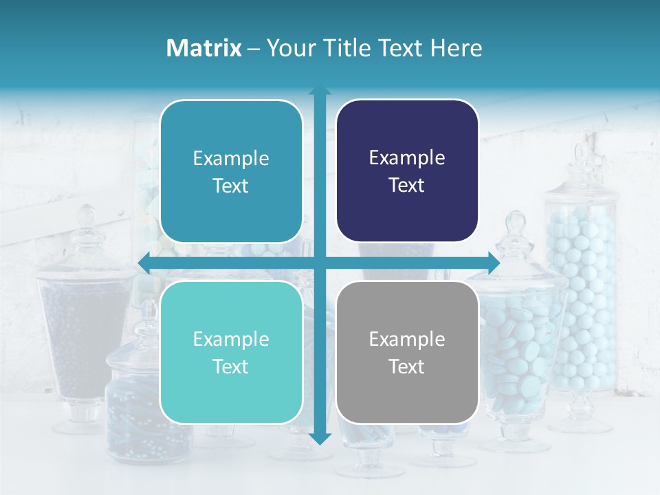 A Table Topped With Lots Of Blue And White Candy PowerPoint Template