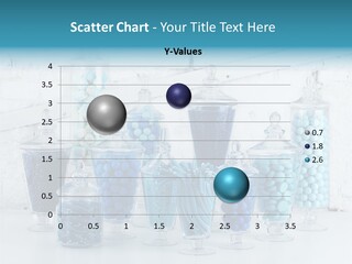 A Table Topped With Lots Of Blue And White Candy PowerPoint Template