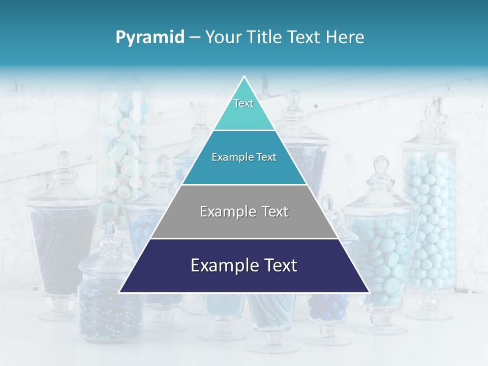 A Table Topped With Lots Of Blue And White Candy PowerPoint Template