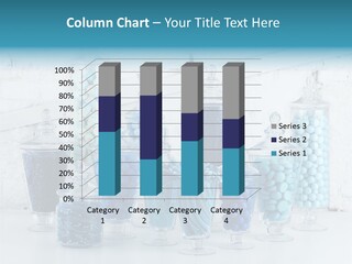 A Table Topped With Lots Of Blue And White Candy PowerPoint Template