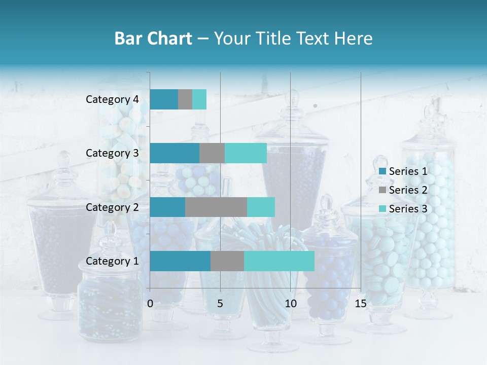 A Table Topped With Lots Of Blue And White Candy PowerPoint Template
