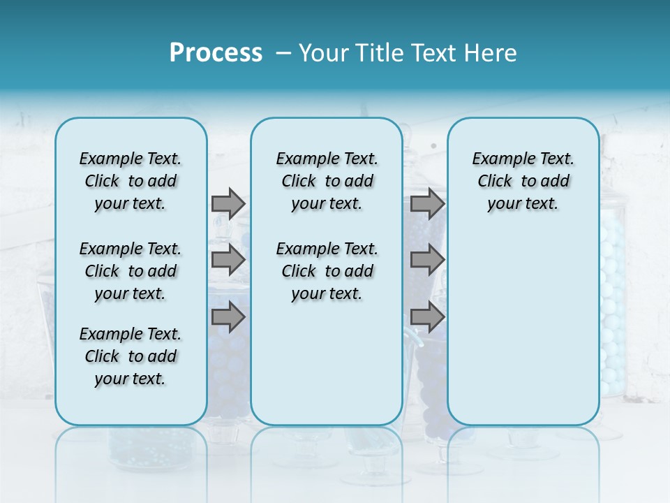 A Table Topped With Lots Of Blue And White Candy PowerPoint Template