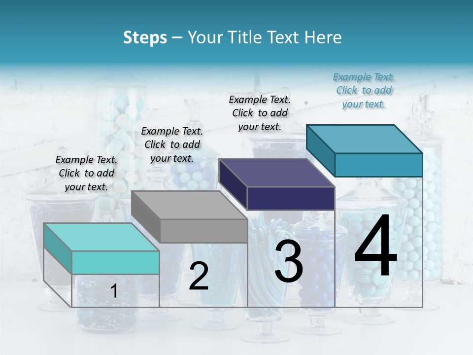 A Table Topped With Lots Of Blue And White Candy PowerPoint Template