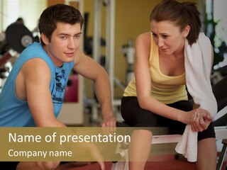 Indoors Fitness Friends PowerPoint Template