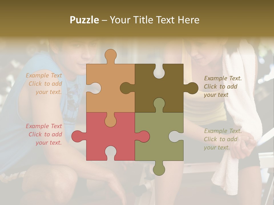 Indoors Fitness Friends PowerPoint Template