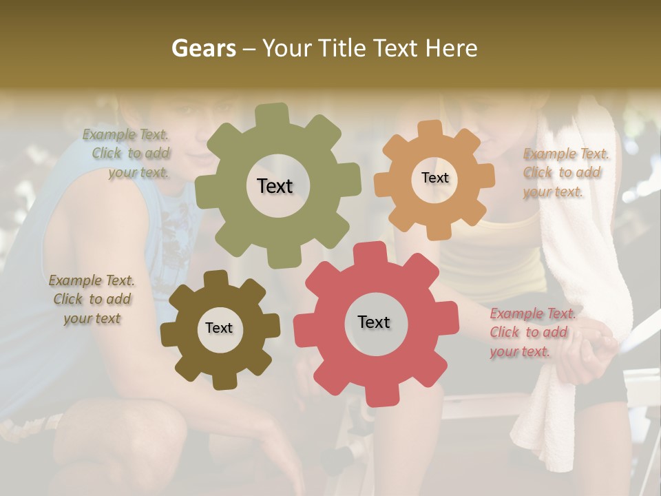 Indoors Fitness Friends PowerPoint Template