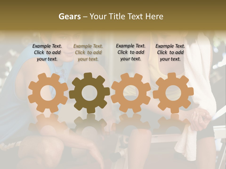 Indoors Fitness Friends PowerPoint Template