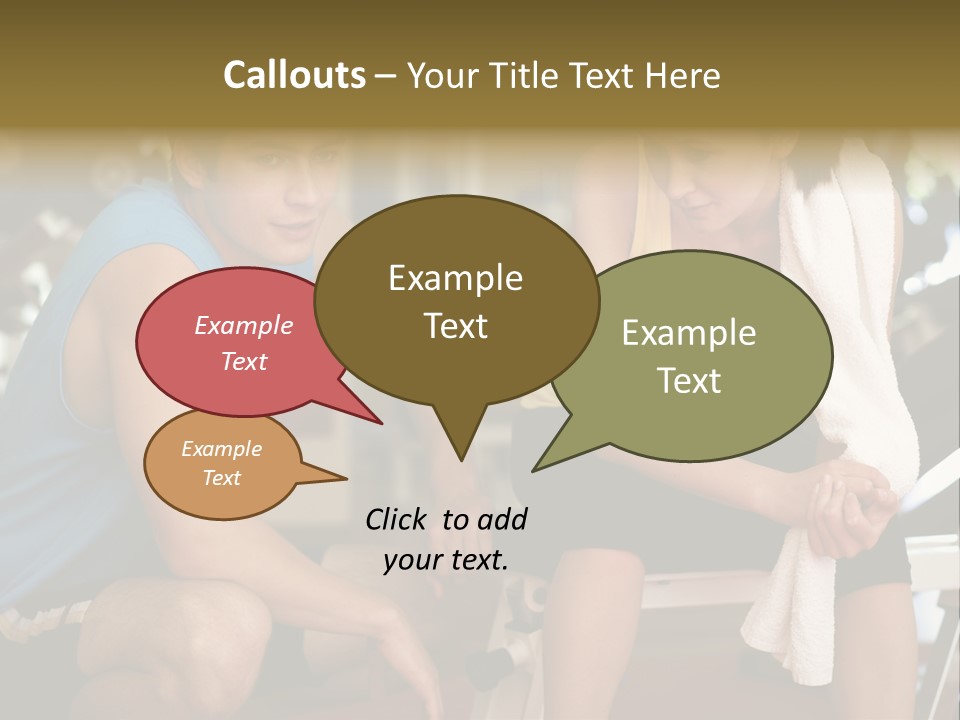 Indoors Fitness Friends PowerPoint Template