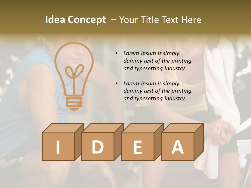 Indoors Fitness Friends PowerPoint Template