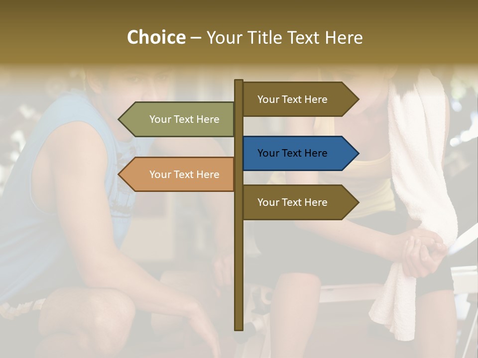 Indoors Fitness Friends PowerPoint Template