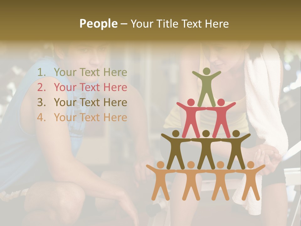 Indoors Fitness Friends PowerPoint Template