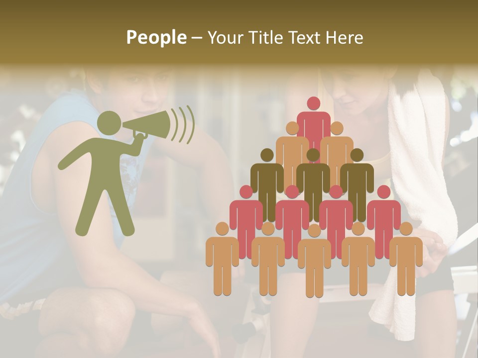 Indoors Fitness Friends PowerPoint Template