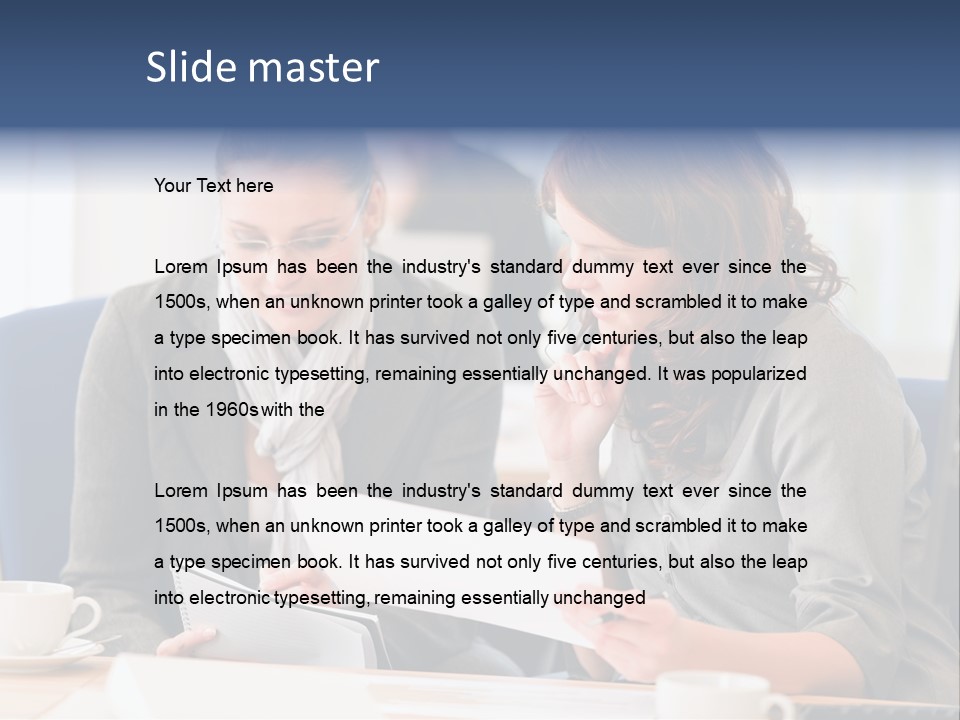 Female Workgroup Young PowerPoint Template