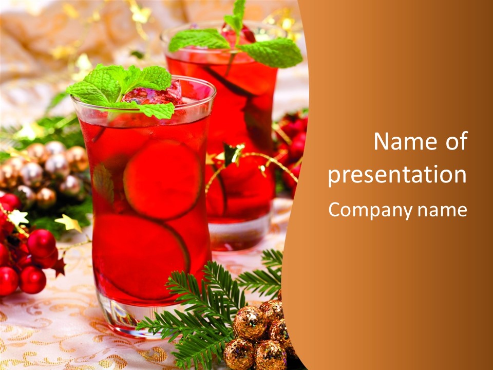 Juice Glass Season PowerPoint Template