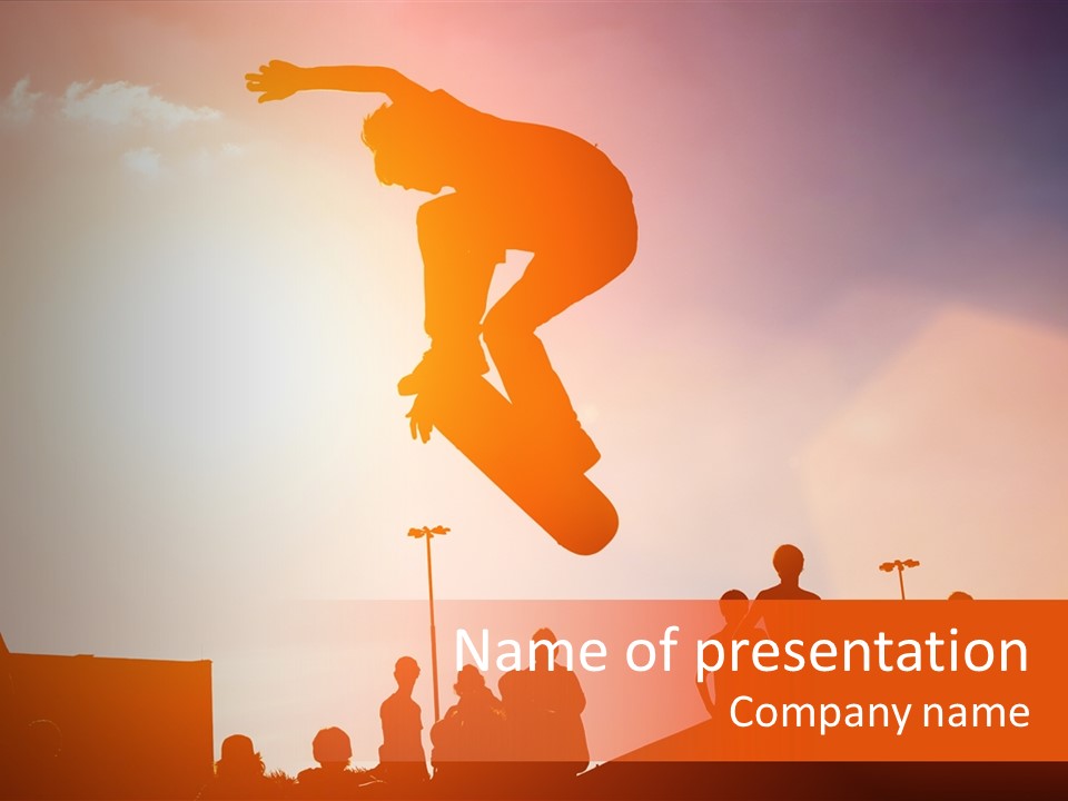 A Person Jumping A Skate Board In The Air PowerPoint Template