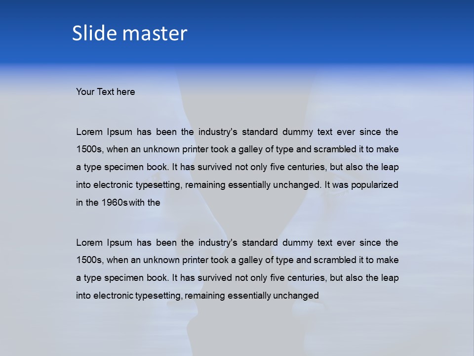 Female Moody Blue PowerPoint Template