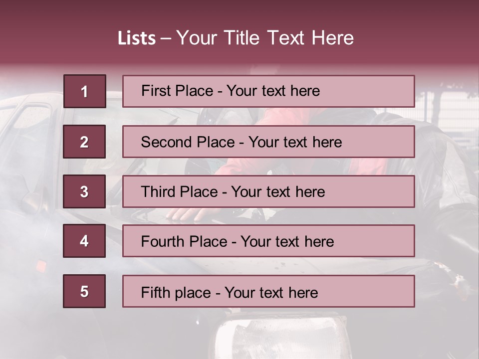 Lying Wet Windshield PowerPoint Template