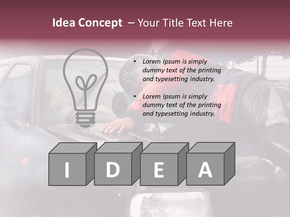 Lying Wet Windshield PowerPoint Template