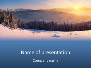 Background Wintry Sunlight PowerPoint Template