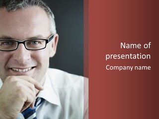 Smiling Executive Closeup PowerPoint Template