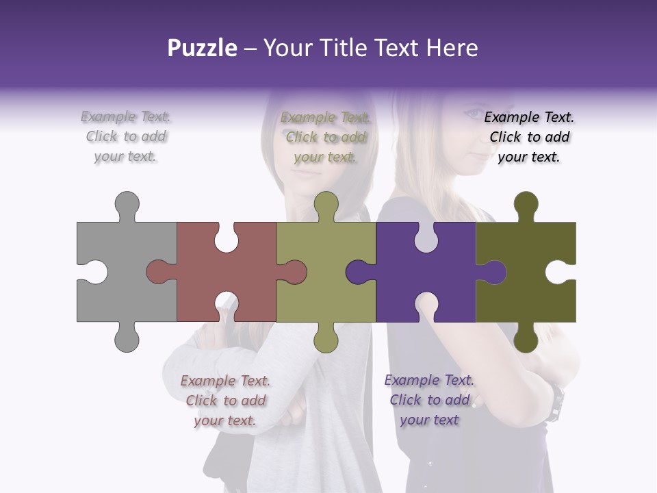 Teenagers Studio Posing PowerPoint Template