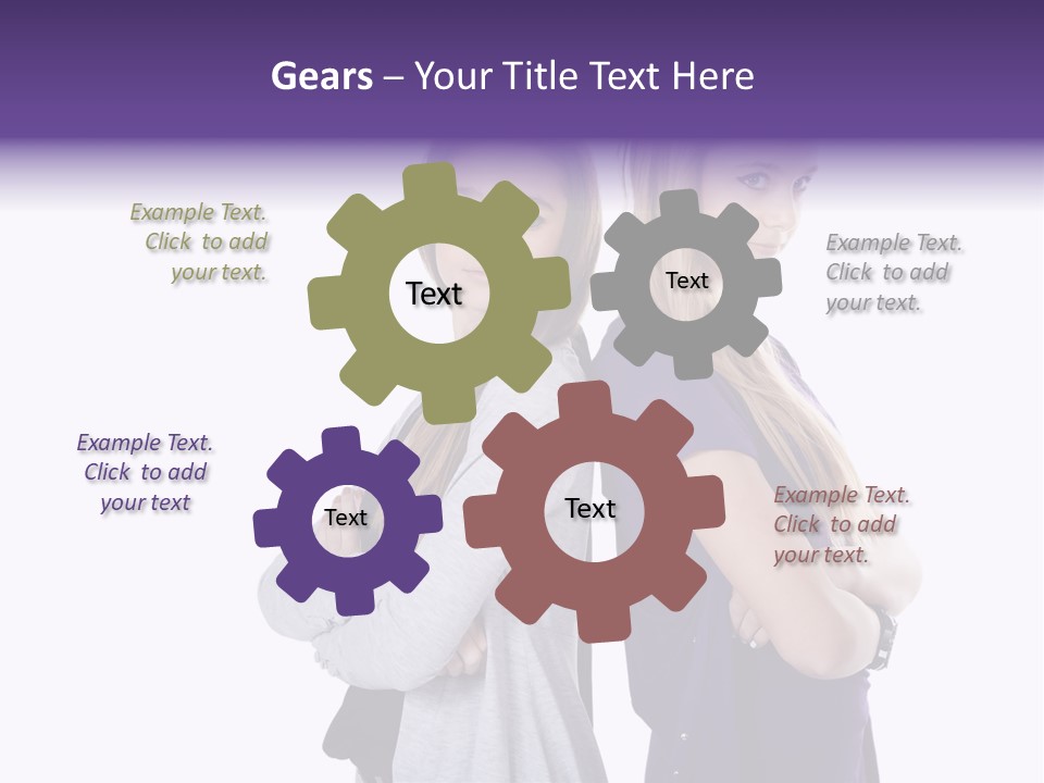 Teenagers Studio Posing PowerPoint Template