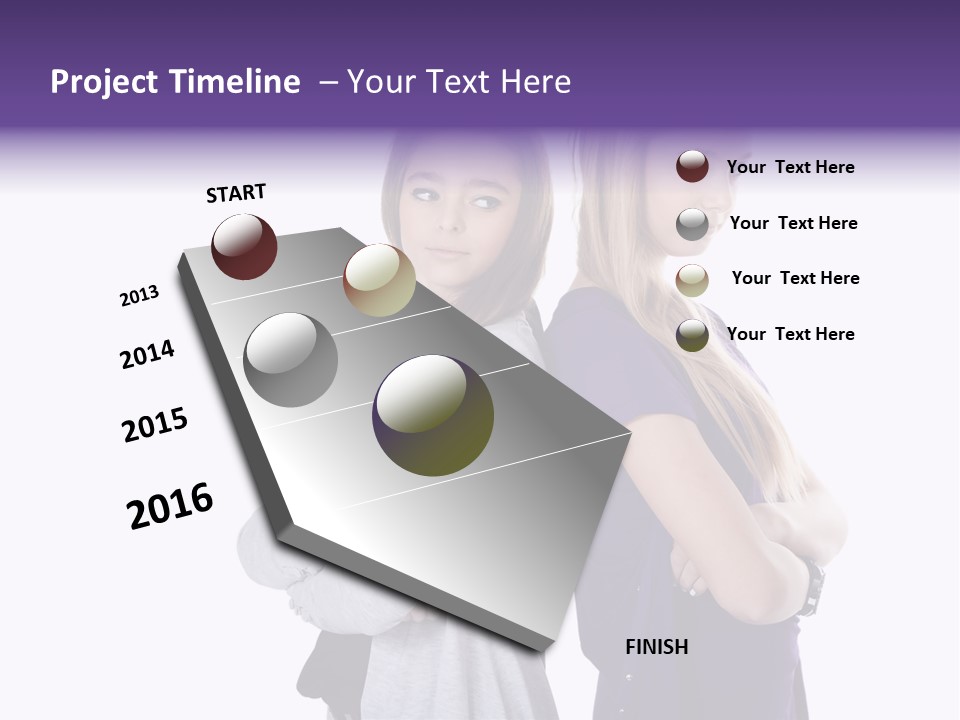 Teenagers Studio Posing PowerPoint Template