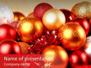 Red Celebrate Glass PowerPoint Template