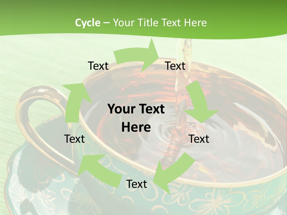 A Cup Of Tea Is Being Poured Into It PowerPoint Template