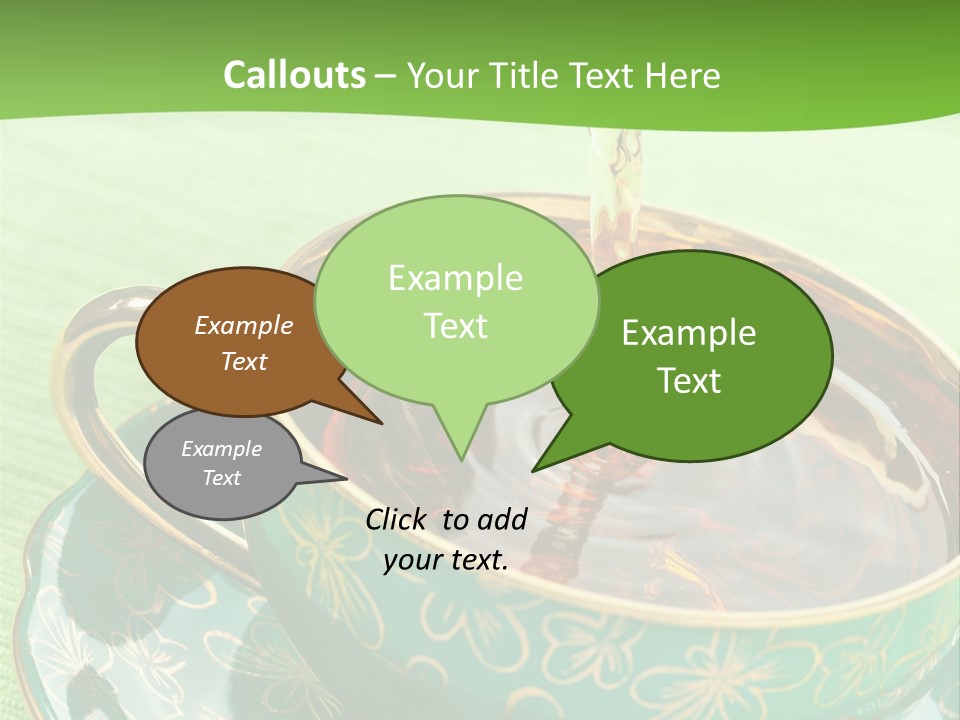 A Cup Of Tea Is Being Poured Into It PowerPoint Template