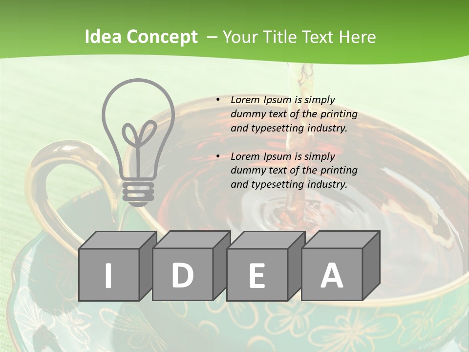 A Cup Of Tea Is Being Poured Into It PowerPoint Template