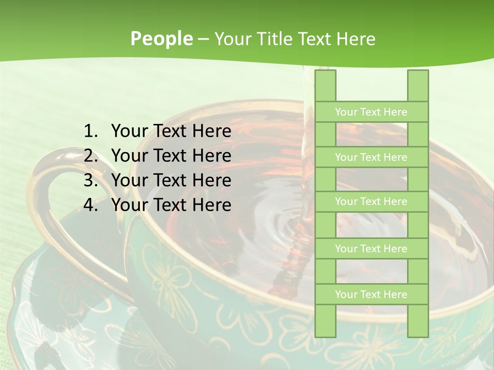 A Cup Of Tea Is Being Poured Into It PowerPoint Template