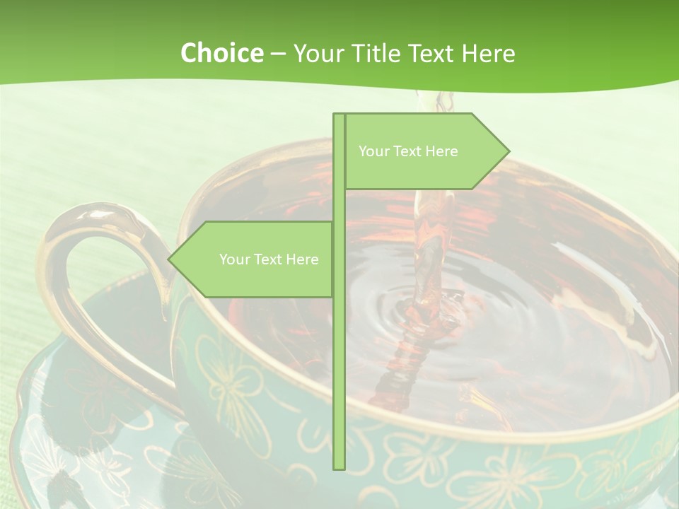 A Cup Of Tea Is Being Poured Into It PowerPoint Template