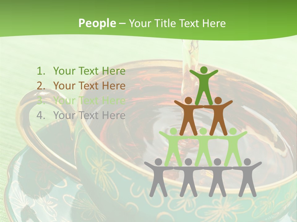 A Cup Of Tea Is Being Poured Into It PowerPoint Template