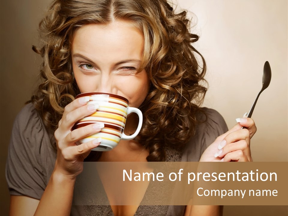 Attractive Female Person PowerPoint Template