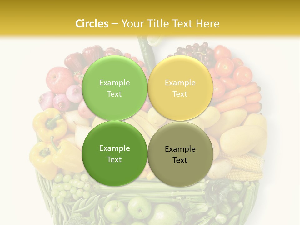 A Group Of Fruits And Vegetables Arranged In The Shape Of A Brain PowerPoint Template